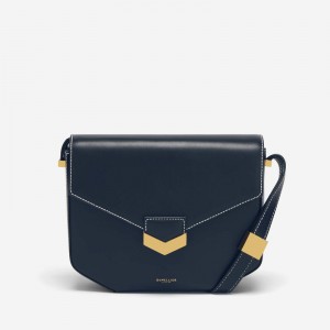 Demellier The London Crossbody Bags Navy | USA 819650-CPZ