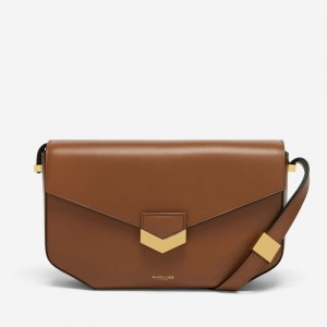 Demellier The Midi London Crossbody Bags Brown | USA 896053-FZM