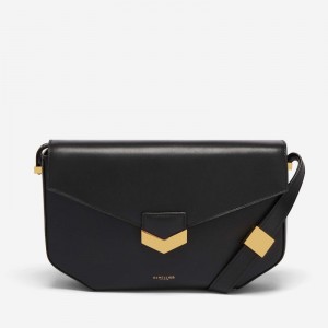 Demellier The Midi London Crossbody Bags Black | USA 618390-ZQO