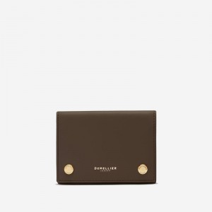 Demellier The Milos Card Holder Dark Brown | USA 053721-DTS