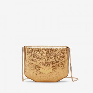 Demellier The Mini London Crossbody Bags Gold | USA 073624-IRS