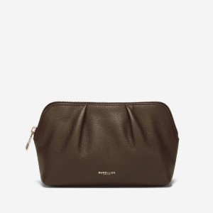 Demellier The Portofino Makeup Bags Dark Brown | USA 236708-GZB