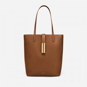 Demellier The Vancouver Tote Work Bags Brown | USA 078195-TPL