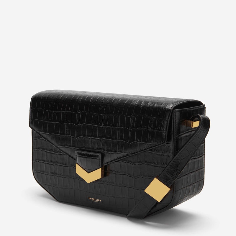 Demellier The Midi London Crossbody Bags Black | USA 314697-AQM