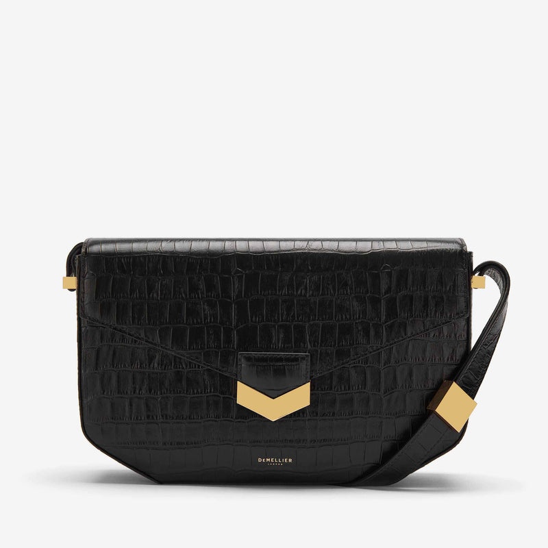 Demellier The Midi London Crossbody Bags Black | USA 314697-AQM