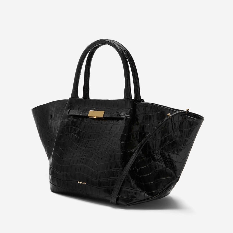 Demellier The Midi New York Tote Bags Black | USA 403285-EDM