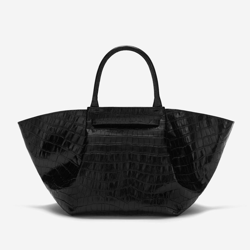 Demellier The Midi New York Tote Bags Black | USA 403285-EDM