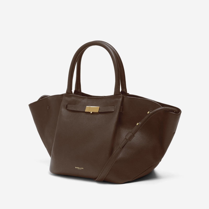 Demellier The Midi New York Tote Bags Dark Brown | USA 648302-SGT