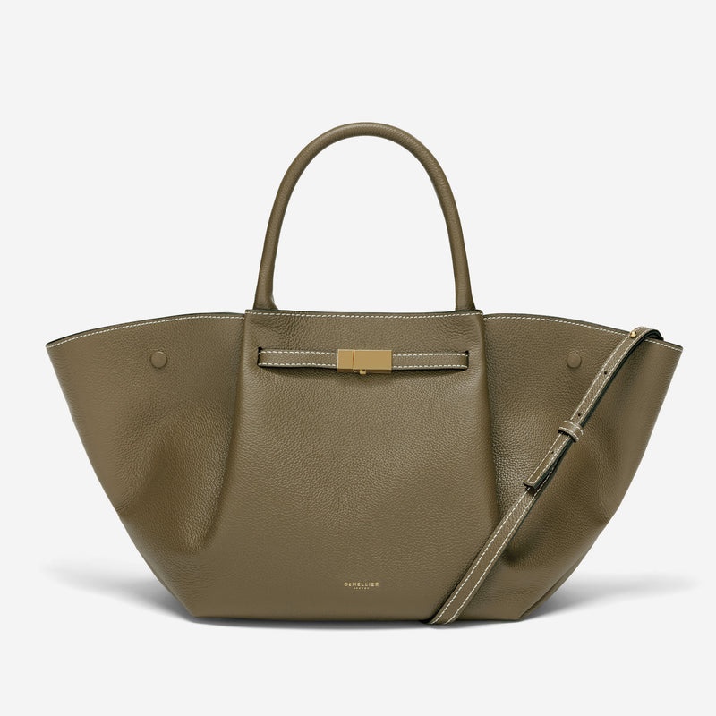 Demellier The Midi New York Tote Bags Olive | USA 590716-FCN