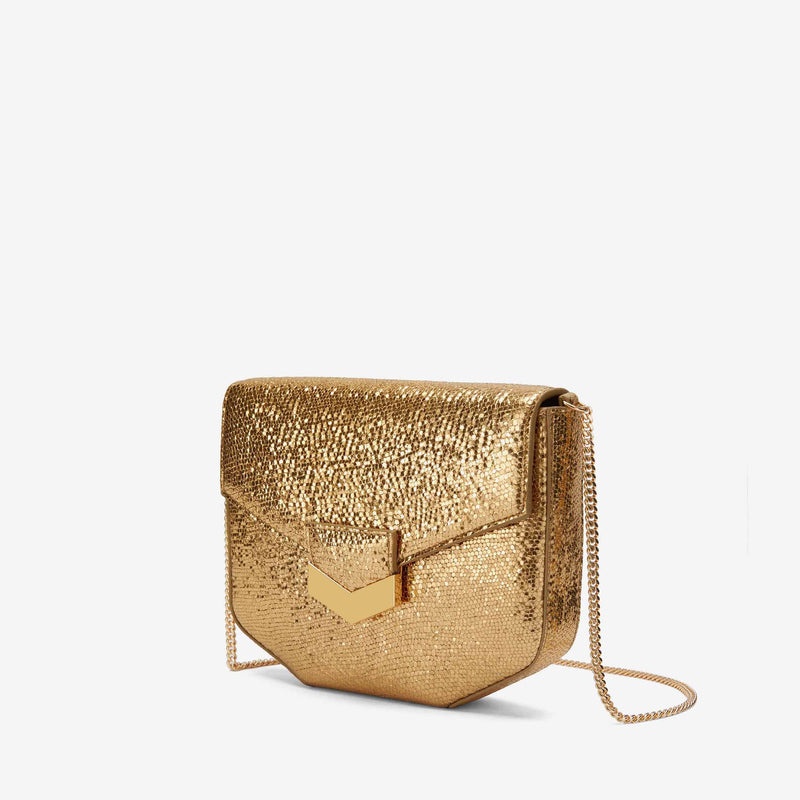 Demellier The Mini London Crossbody Bags Gold | USA 073624-IRS