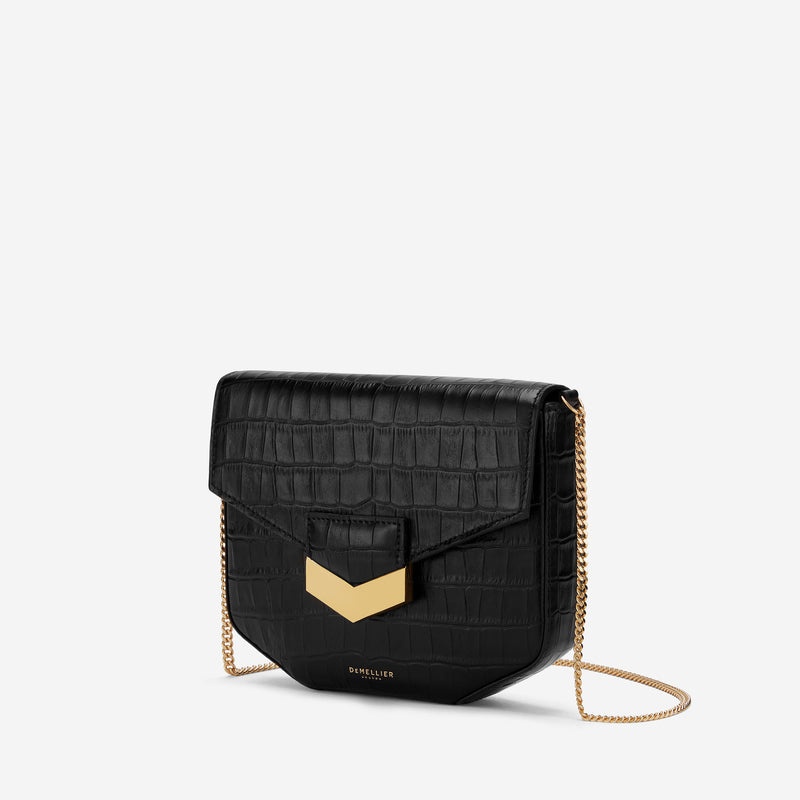 Demellier The Mini London Crossbody Bags Black | USA 128570-HTM