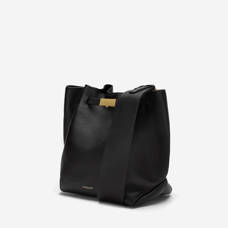 Demellier The New York With Leather Strap Bucket Bags Black | USA 490768-NLX