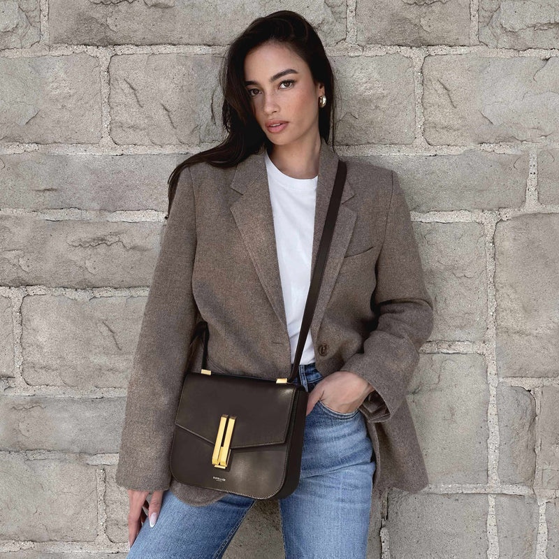 Demellier The Vancouver x Kelsey Merritt Crossbody Bags Coffee | USA 763548-KLA